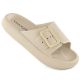 Vinceza W JAN308 beige buckle flip-flops