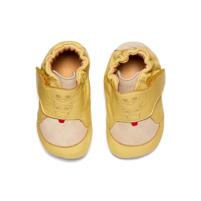 2. Affenzahn Crawly Giraffe Leather Crawling Shoes (01257-60097)