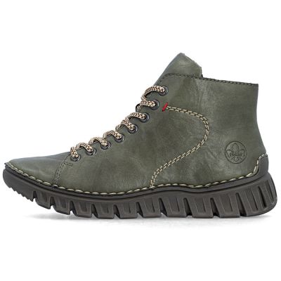 3. Women's ankle boots, green, insulated, Rieker 57501-54