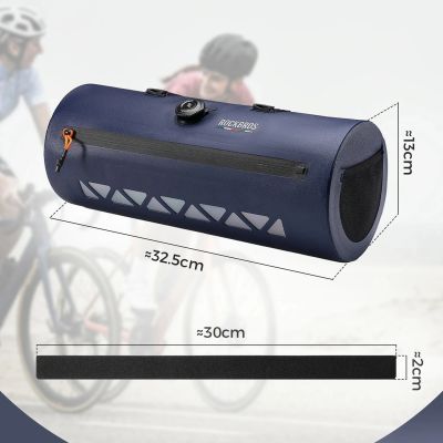 6. Rockbros AS-144 ROAD TO SKY handlebar bicycle bag, waterproof, 4 l - blue