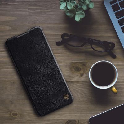 9. Nillkin Qin leather holster case for Samsung Galaxy A42 5G black