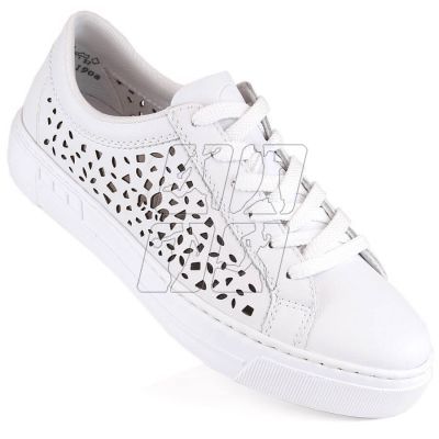 12. Rieker W RKR641 white comfortable leather shoes