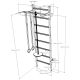 27. WOODEN AND METAL GYMNASTIC WALL BAR WITH WOODEN BAR AND ACCESSORIES BENCHK 221B A076