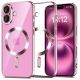 Tech-Protect MagFlex MagSafena iPhone 16 Case - Clear / Pink
