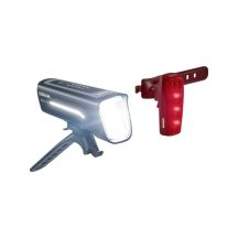 LEDs BIKE RACE LED bicycle lamp (installation location: front/rear), light color: white/red, housing color: black, lithium ion, light - flashing/steady, plastic