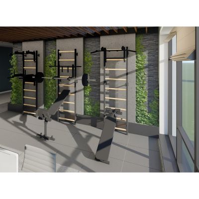 83. GYMNASTIC LADDER, HANDLEBAR AND BENCH BENCHK 733B