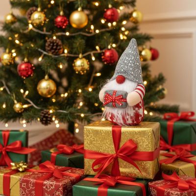 8. DECORATIVE GNOME 15CM GREY BOY