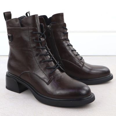13. Brown leather women’s worker boots Filippo DBT7369
