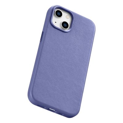 12. iCarer Case Leather Cover Genuine Leather iPhone 14 Plus Light Purple (MagSafe Compatible)
