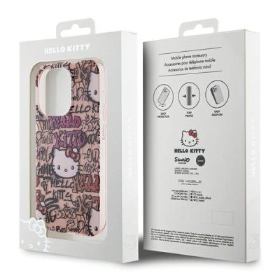 8. Hello Kitty IML Tags Graffiti case for iPhone 15 Pro Max - pink