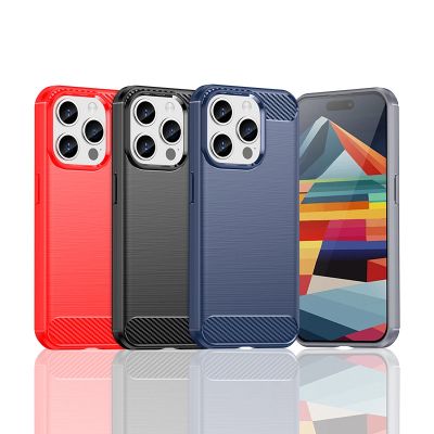4. Flexible carbon pattern case for iPhone 15 Pro Carbon Case - black