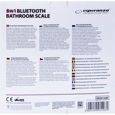 20. Esperanza B.FIT EBS016W Bluetooth Scale (White)