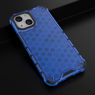 14. Honeycomb Case armor cover with TPU Bumper for iPhone 13 mini blue