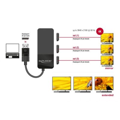 5. DeLOCK 87737 DisplayPort 3x DisplayPort TV Splitter