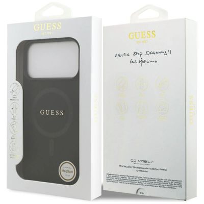 8. Guess Saffiano Classic Logo MagSafe Case for iPhone 17 Pro Max - Black