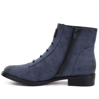 3. Women's blue flat ankle boots M.Daszyński SA62-126