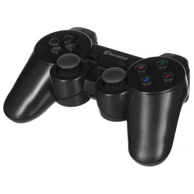 7. VAKOSS WIRELESS USB GAMEPAD WITH DUAL SHOCK FUNCTION, PC/PS3, DIGITAL AND ANALOG MODE, GP-4705BK BLACK