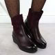 12. Women's suede wedge ankle boots burgundy M.Daszyński 2510