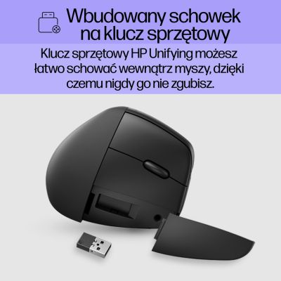 11. HP 920 Ergonomic Vertical Mouse Black Wireless Black