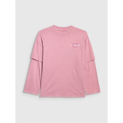 8. Oversized longsleeve with print for girls 4F 4FJRAW25TLONF543-54S