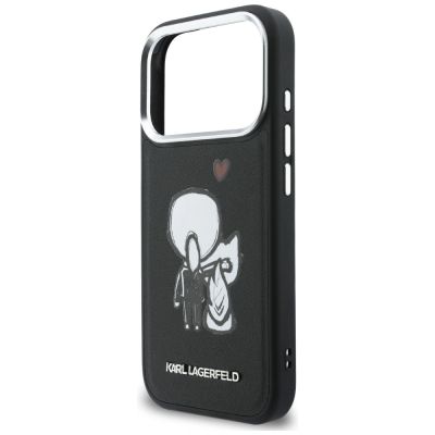 6. Karl Lagerfeld Karl & Choupette Back Logo MagSafe Case for iPhone 17 Pro - Black