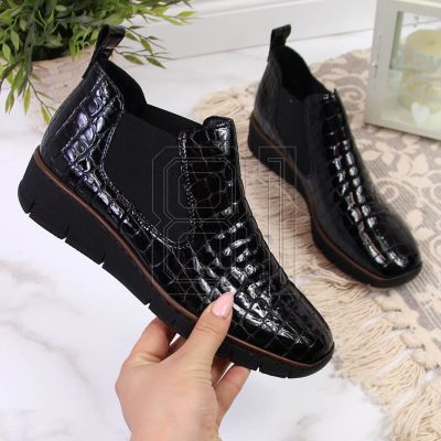 25. Rieker W R474 snakeskin leather ankle boots black