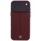 3. Mercedes Leather Semi Wrap Iconic Line MagSafe Case for iPhone 18 Pro / 17 Pro - Burgundy
