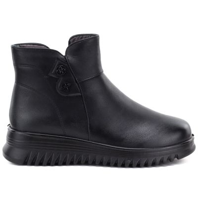 6. Comfortable women's ankle boots with a wedge, black Potocki PT16396