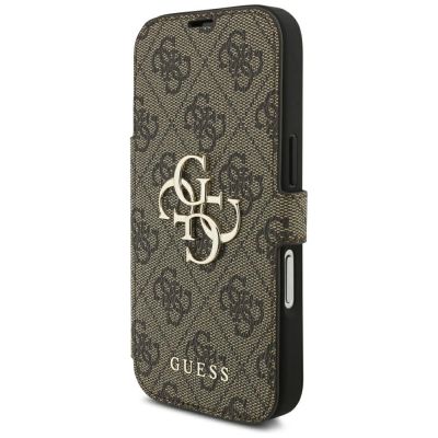 2. Guess Book 4G Metal Logo Case for iPhone 18 Pro / 17 Pro - Brown