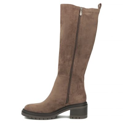 3. Women’s Taupe Suede Block-Heel Boots Filippo DKZ8310