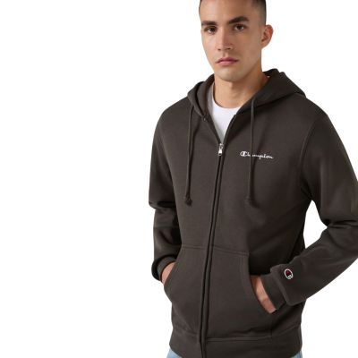 4. Men’s Champion Hooded Full Zip Sweatshirt, brown, 221794 GS509