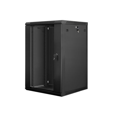Lanberg WF01-6618-10B rack cabinet (18U; 901mm / 600mm / 600 mm; wall-mounted; Glass; 19''; black)