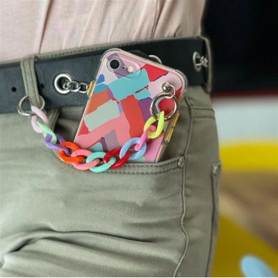 4. Color Chain Case gel flexible elastic case cover with a chain pendant for Samsung Galaxy A42 5G multicolour  (1)