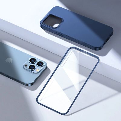 8. Joyroom 360 Full Case front and back cover for iPhone 13 Pro + tempered glass screen protector blue (JR-BP935 blue)