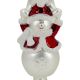 5. Glass Christmas Tree Topper with 3 Snowmen 28 cm