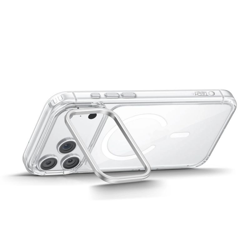 12. Tech-Protect MagStand MagSafe CC Case for iPhone 18 Pro / 17 Pro - Transparent