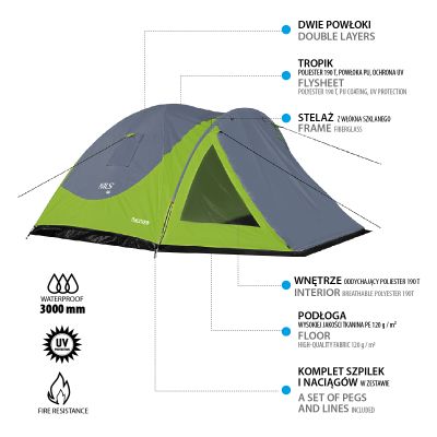 7. NC6006 GREEN-GREY DISCOVERY NILS CAMP TENT