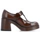 2. Women's brown high heel shoes Rieker 58053-25