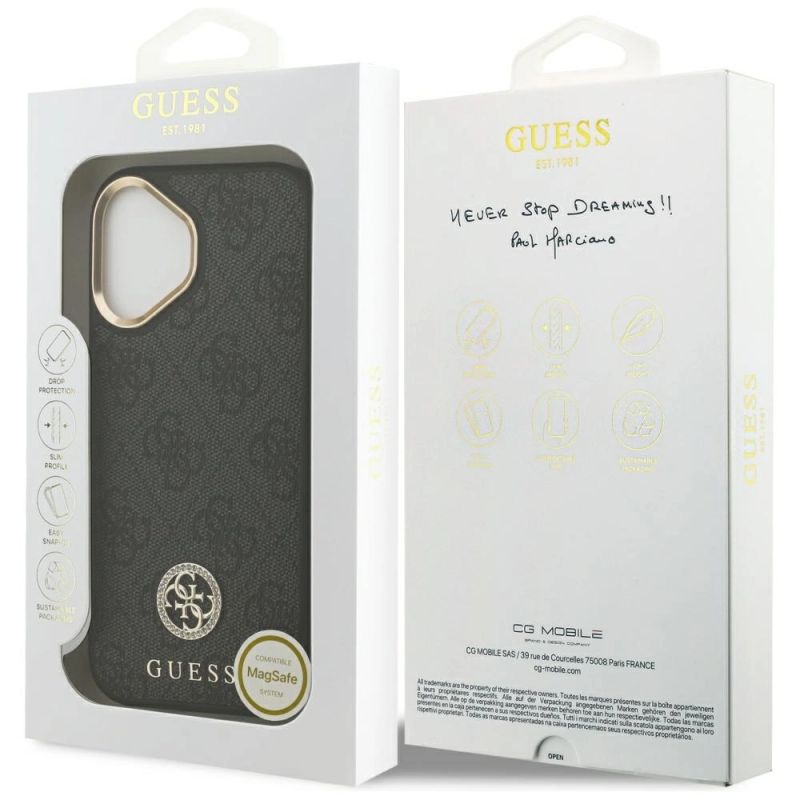8. Guess 4G Strass Logo MagSafe case for iPhone 17 - black