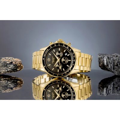5. Men's Watch Giewont Chronograph Sapphire Gold Black GW3520-B4