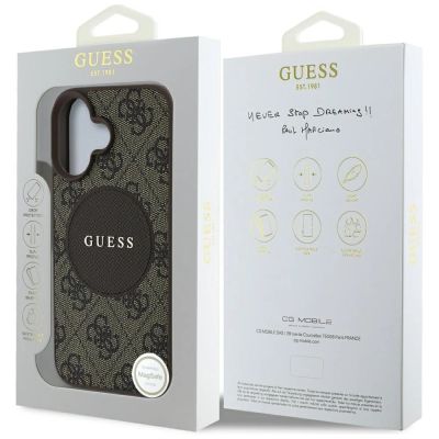 8. Guess 4G Circle Classic Logo MagSafe case for iPhone 16 - brown