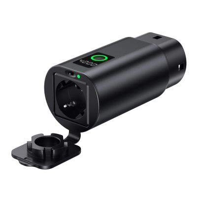 2. V2L Type 2 Adapter - Schuko 3500W with power display and case - black