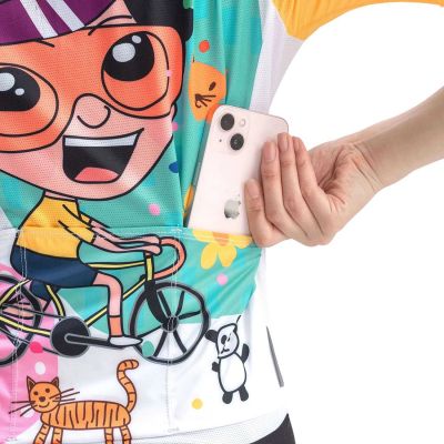 7. Rockbros 15210005004 M women's cycling jersey with print - white