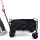 9. Wozinsky WZP-100 beach, tourist, garden trolley, durable, wide wheels, with safety net up to 100 kg - black