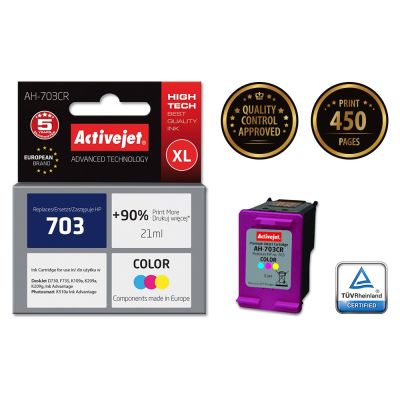2. Activejet AH-703CR Ink (replaces HP 703 CD888AE; Premium; 21 ml; color)
