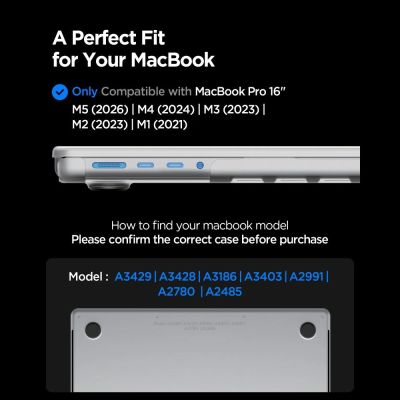 11. Spigen AirSkin Case for MacBook Pro 16" 2021 / 2023 / 2024 / 2025 / 2026 - Transparent Matte