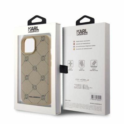 4. Karl Lagerfeld Magsafe Karl Head iPhone 15 Case - Beige
