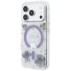 2. Guess Resin Flowers Glitter MagSafe Case for iPhone 18 Pro / 17 Pro - Purple