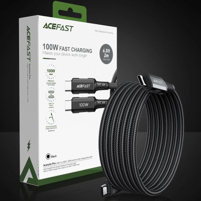 10. Acefast C4-03 Black USB-C - USB-C PD QC cable 100W 5A 480Mb/s 2m - black