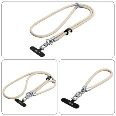 4. Tech-Protect C10S Crossbody Phone Lanyard (114 cm) + Wrist Strap (31 cm) - Beige Titanium